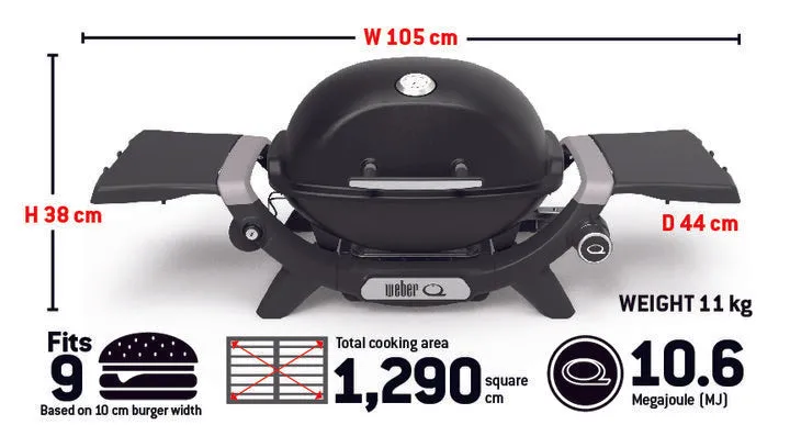 Weber Baby Q1200N Premium BBQ - Pacific Blue